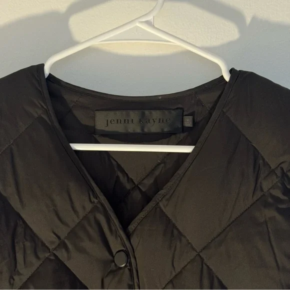 $425 Jenni Kayne Park Down Jacket Quilted Snap Button Classic Black XS - Picture 7 of 10